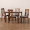 Baxton Studio Kasia Grey Upholstered and Walnut Wood 5-Piece Dining Set 172-9878-8959 - alternate 2